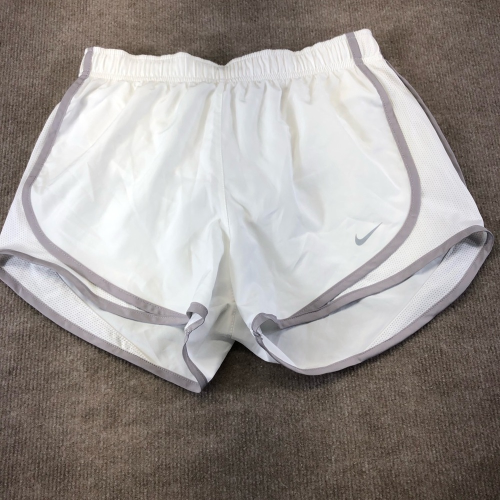 Nike Dri-fit shorts white with gray size small